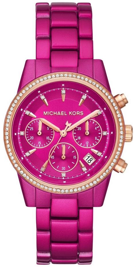 michael kors chronograph damen pink|michael kors black chronograph watch.